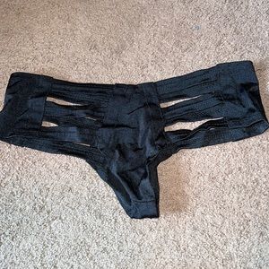 Black cut out rave bottoms